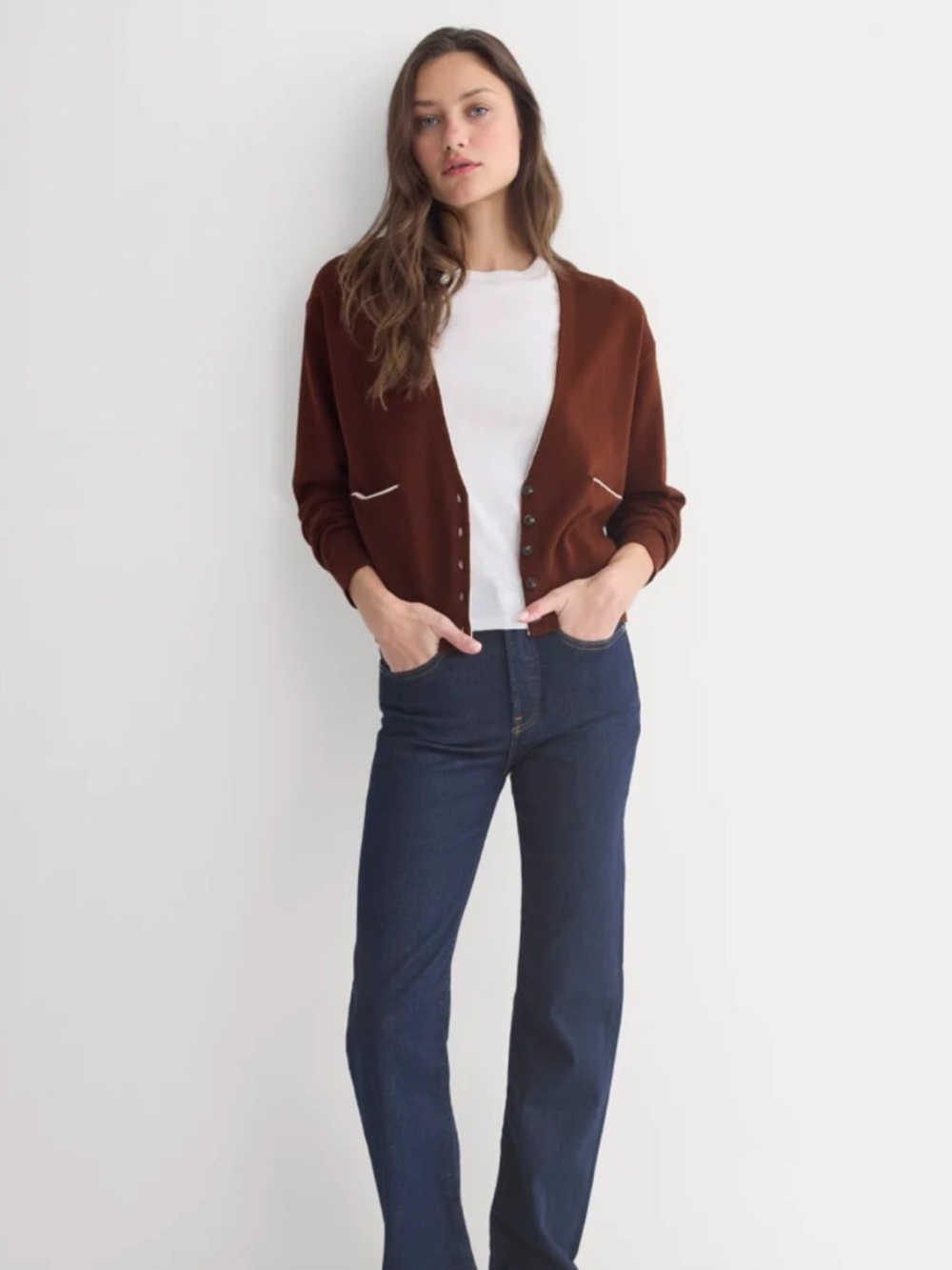 Everlane Deep V-Neck Cardigan - Picture 3 of 10